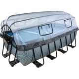 EXIT TOYS EXIT Stone Pool 400x200x122cm mit Sandfilterpumpe und Abdeckung und Wärmepumpe