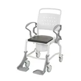 Rebotec Toilettenstuhl Bonn grau mit 4 Feststellbremsen und höhenverstellbaren Beinstützen