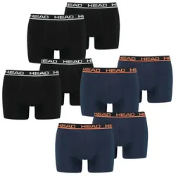 HEAD Herren Boxershort Basic Boxer 4er 6er 8er Multipack in S Schwarz 005 &  Blau / Orange 010