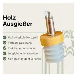 layba Ausgießer für Flaschen aus Edelstahl, in Holz 5er Set