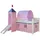 Homestyle4u Hochbett 2561 90 x 200 cm Kiefer massiv weiß rosa