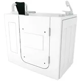 AcquaVapore Whirlpool-Badewanne Sitzwanne Whirlpool Badewanne mit Tür S08WP-A-R 68x110cm, (1-tlg), mit Ablaufgarnitur weiß