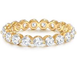 Yokoamii Ring Metall-Legierung Glaskristall in Gelbgold 50 Damen 