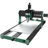 AnoleX CNC 3060-Evo Max Oberfräsmaschine, Vollmetall mit XYZ Doppelachse, Stahl Linearführungen mit 800W Oberfräse, ideal zum Schneiden von Aluminium, Messing, Stahl