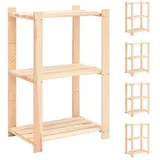 vidaXL Lagerregale 3 Böden 5 Stk. 60x38x90cm Massivholz Kiefer 150kg