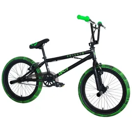 chilliz BMX Freestyle 20 Zoll XB.02 schwarz-grün Kinder Erwachsene V-Brake 360° Rotor - Schwarz