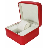 ROUHO Uhren-Anzeige-Box Clamshell Rot Holz Uhrenbox mit Kissen für Omega