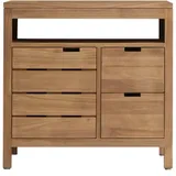 Tikamoon Waschtischunterschrank Serena aus massivem Teakholz 80 cm