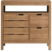 Tikamoon Waschtischunterschrank Serena aus massivem Teakholz 80 cm