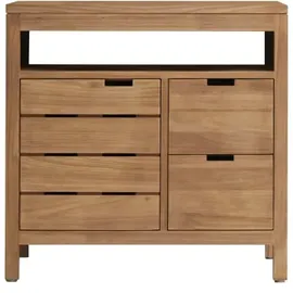 Tikamoon Waschtischunterschrank Serena aus massivem Teakholz 80 cm