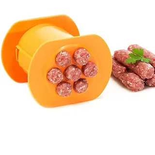 Cevapcici Presse Hot Dog Maker - Manual Hot Dog Wurstform Set, DIY-Küchenutensilien, Cevapcici Maker Hot Dog Maschine Fleischstäbchen Quetscher (Orange)