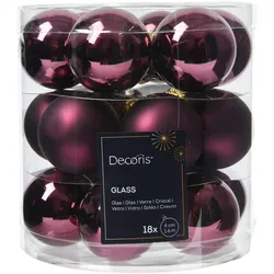 18 Weihnachtskugeln Glas 4cm matt & glänzend Christbaumkugeln Weihnachtsbaumkugeln Klein Christbaumschmuck Weihnachtsbaumschmuck Deko Dunkel Mauve