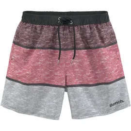 BENCH Badeshorts Mac Schwarz/Bordeaux/Grau XL