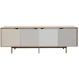 Andersen Furniture - S1 Sideboard, Eiche geölt/ Türen Doeskin (beige), Iron (metallgrau), Silver (silber weiß), Iron (metallgrau)