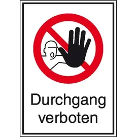 SafetyMarking Verbotsschild Durchgang verboten, Hygiene und Abstand 13,1 x 18,5 cm