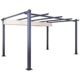 Premium Alu Pavillon anthrazit beige 3x3 m Pergola Neustes Modell