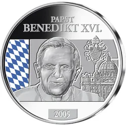 Gedenkprägung in edlem Silber "Papst Benedikt XVI."