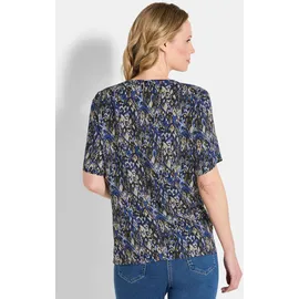 GOLDNER Schlupfbluse Elegantes Halbarm Blusenshirt blau 22