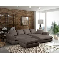 Fun Möbel Ecksofa TIZIAN inkl. Polsterhocker in Stoff Salvador