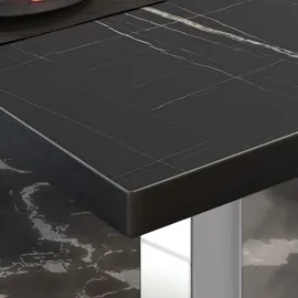 GGM Möbel Bistro Loungetisch Schwarz Marmor 60 x 60 x 41 cm