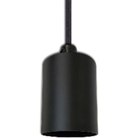 ISOLED E27 Fassung schwarz mit schwarzem Kabel 160cm