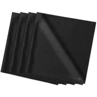 Fosmon – 4 Große Mikrofasertücher (40x40 cm) – Brillenputztücher für Brillen, Bildschirme, Tablets & Gläser – Set mit 4 Schwarzen Tüchern