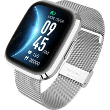Garett Smartwatch GRC Style Stahl Touch Display Anruf & SMS IP68 Wasserdicht Silber