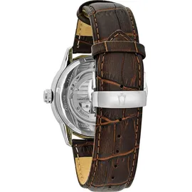 BULOVA HerrenArmbanduhr Analog Automatik Leder 98A165
