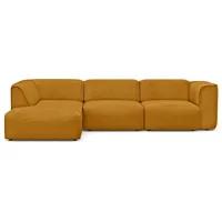 RAUM.ID Ecksofa Merid jederzeit durch Module erweiterbar L-Form" 295x70x162 cm Samtcord, Ottomane links, gelb/curry