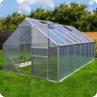 Aluminium Gewächshaus 250x190 cm - 4,75 m2 mit Fundament - 6mm Verglasung, Silber, Garten Pflanzenhaus 7,58m3 Alu Treibhaus Tomatenhaus (250x430 - Silber)