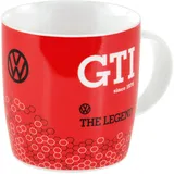 BRISA VW Collection - Volkswagen Keramik-Kaffee-Tee-Cappuccino-Tasse-Becher-Haferl Mug im GTI Design (370 ml/GTI The Legend/Rot)