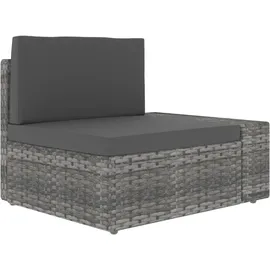 vidaXL 4-tlg. Polyrattan Garten-Lounge-Set grau