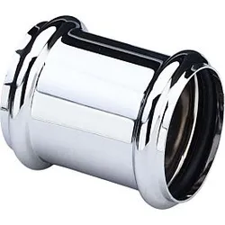 Viega Muffe 102371 DN 32, Messing verchromt, mit O-Ringen