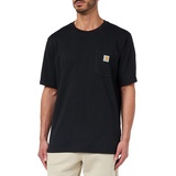 CARHARTT Carhartt, Herren, K87 Lockeres, schweres, kurzärmliges T-Shirt mit Tasche, Schwarz, XS