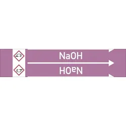 Rohrleitungskennzeichen NaOH - 33000x90 mm Folie selbstklebend