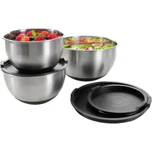 Genius Edelstahl Schüssel-Set Schwarz/Silber 6-tlg.