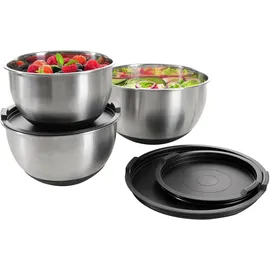 Genius Edelstahl Schüssel-Set Schwarz/Silber 6-tlg.