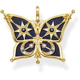 Thomas Sabo Anhänger Schmetterling Stern und Mond aus 925 Sterlingsilber 750er Gelbgold-Vergoldung, Maße: 2,4cm x 3cm, PE929-945-7