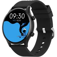 Atlanta Fitnesstracker für Damen Herren Uhr mit Herzfrequenz Puls Blutdruck Telefon Freisprechen Schlaf Schritte Farbdisplay Smartwatch Silikonband - 9726/7 (Schwarz)