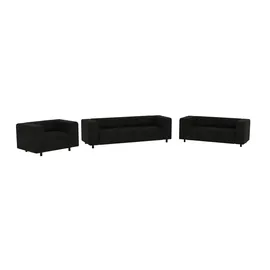 s-style möbel S-STYLE Polstergarnitur 3+2+1 Tove schwarz Cord