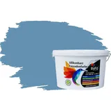 RyFo Colors Fassadenfarbe Silikonharz Fassadenfarbe Pastellblau 10l, 1 L ca. 6 m2, Wasserabweisend, diffusionsfähig, schützt vor Schmutz, Algen, Pilzen blau