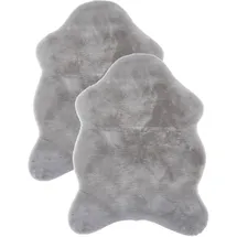Astra "Elda, Kunstfell", silber (silberfarben), B:40cm H:13mm L:60cm, Kunstfaser, Teppiche, Fellteppich, Dekofell im 2 er Set, kuschelweich, Wohnzimmer, Kinderzimmer