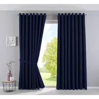 Gardinenbox Vorhänge Blickdicht »Newyork« Blau HxB 245x295 cm 2er-Pack Thermo-Gardinen Verdunkelungsvorhang Blackout Ösen schalldämmend ÖKOTEX UV-Schutz Raffhalter, 201920600-2