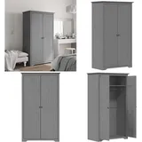 Vidaxl - Kleiderschrank bodo Grau 99x53,5x173 cm Massivholz Kiefer - Küchenschrank - Kleiderschrank - Garderobe - Französischer Stil