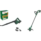 Bosch Akku-Laubbläser UniversalLeafBlower 18V-130 & 06008C1A03 Bosch Rasentrimmer EasyGrassCut 18V-230 (1x Akku 2,0 Ah, 18 Volt System, Schnittkreisdurchmesser: 23 cm, im Karton) Classic Green