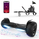 RCB Balance Scooter Kart Set, 8,5'' Off-Road SUV Hoverboard mit Sitz, Go-Kart, APP, Bluetooth schwarz