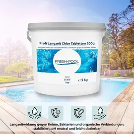 fresh-pool Profi Langzeit Chlor Tabletten 200g 5 kg