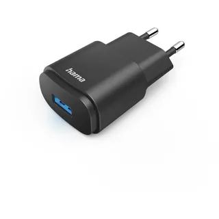 Hama USB-Ladegerät, USB-A-Netzteil, Universaladapter, LED-Anzeige, 6 W, Schwarz (00223372)