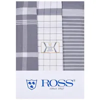 Ross 3er Pack Halbleinen Geschirrtücher Exclusiv 50x70 cm | silber - grau