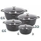 Cheffinger 8 tlg Kochtopf Set Topf Induktion Anti Haft 20-24-28-32cm Schwarz